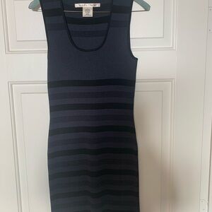Steel Blue/Gray &Black Mini Dress